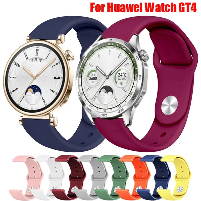 Ремешок силиконовый для Huawei Watch GT4 46 мм мягкий спортивный браслет GT 4 41 аксессуары