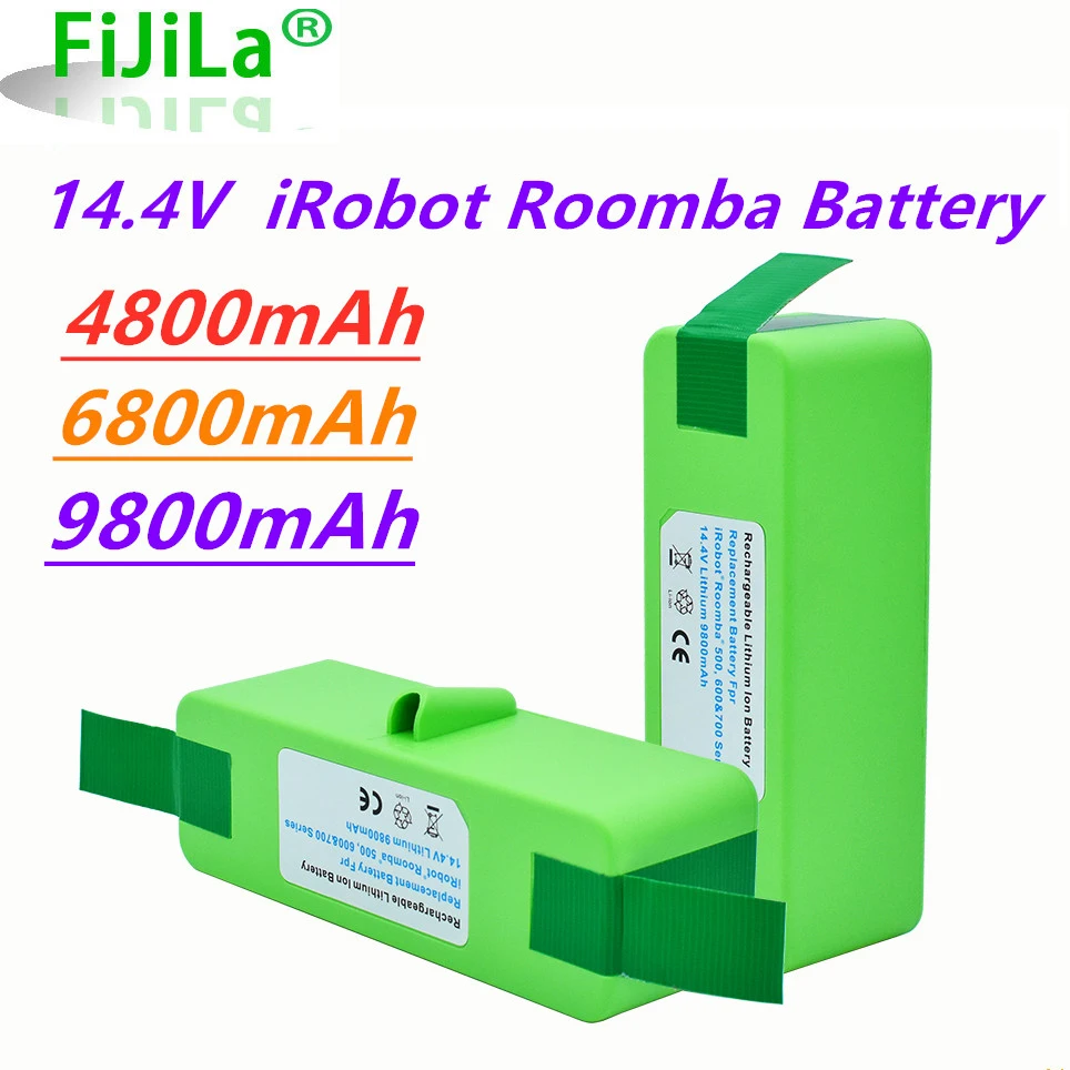 

14.4V 4.8Ah/6.8Ah/9.8Ah/Bateria De Lítio Recarregável Para iRobot Roomba Série 500 600 700 800 560 620 650 700 770 780 880