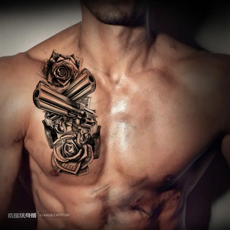 Новинка 2022 сексуальные пистолеты Черные Водонепроницаемые тату-наклейки в стиле