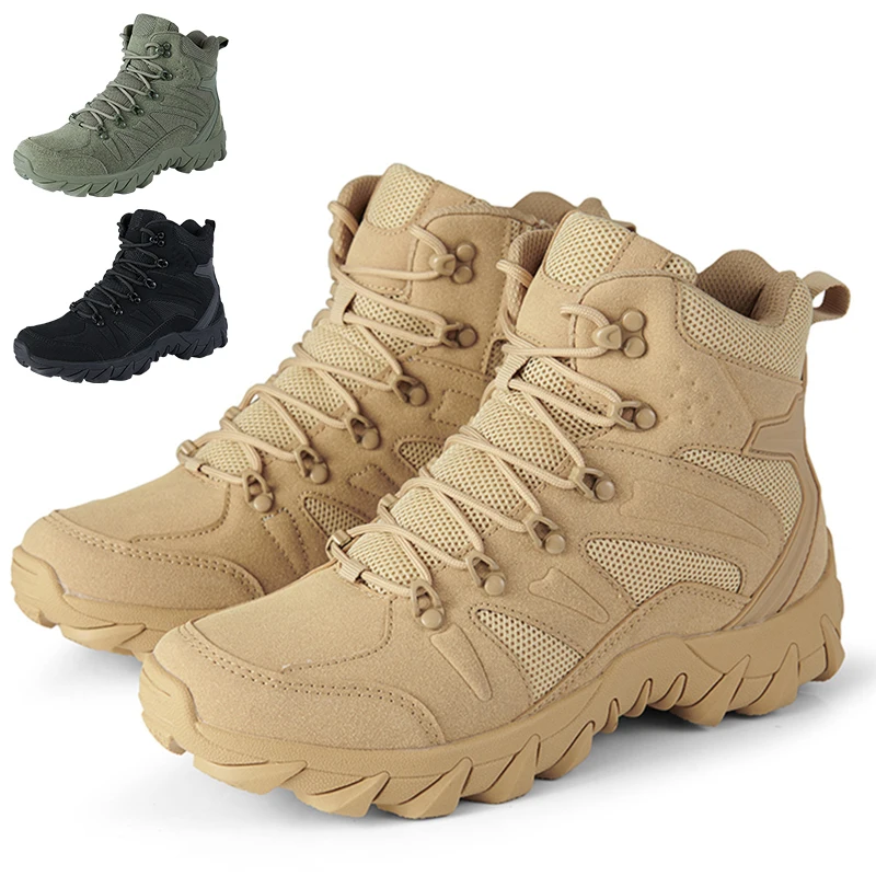 Large Size Male  anti-slip Wear Resistance Outdoor Combat Boots Comfortable Wading Shoes Climbing Shoes  Casual Sport Footwear