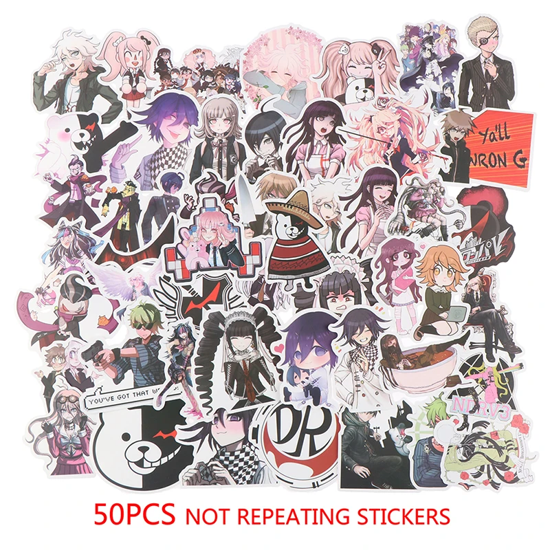 

50 шт. аниме Danganronpa ПВХ наклейка для багажа ноутбука скейтборда водонепроницаемый телефон ноутбук чехол наклейка для детей