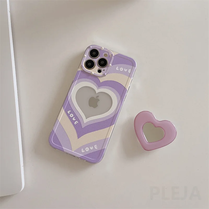 Чехол-подставка для телефона с милым зеркалом макияжа iPhone 11 12 13 Pro Max 7 8 Plus XR X XS