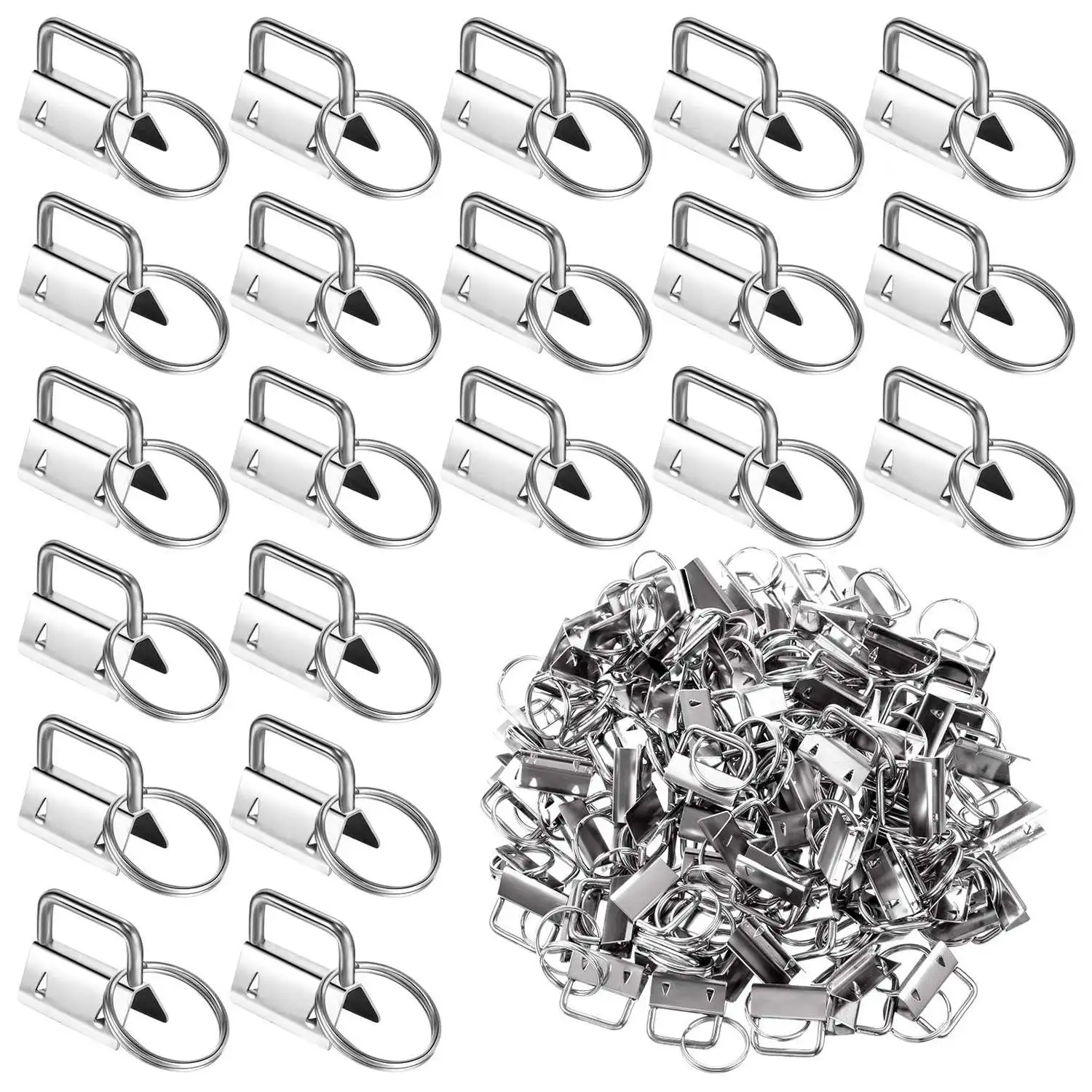 

200 Pieces of Key Chain Hardware Key Chain Key Chain Bracelet with Key Ring Key Chain Supplies Hardware Tail Clip