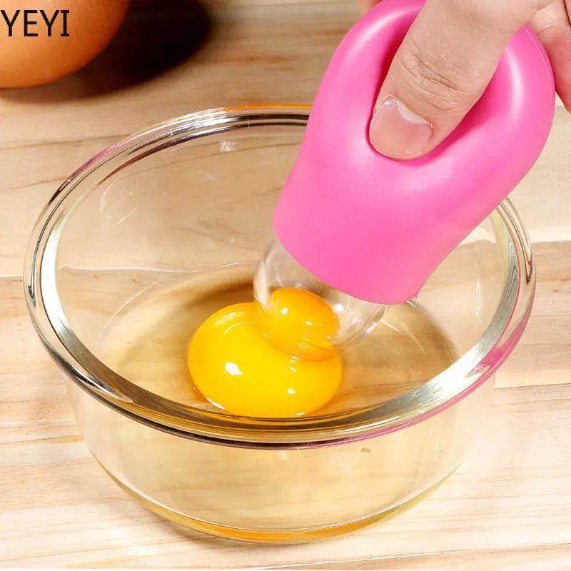 

Silicone Egg Dividers Stiring Kitchen Tools Accessories Red Portable Eggs Yolk Separator for Home Cooking Caking Useful Gadgets