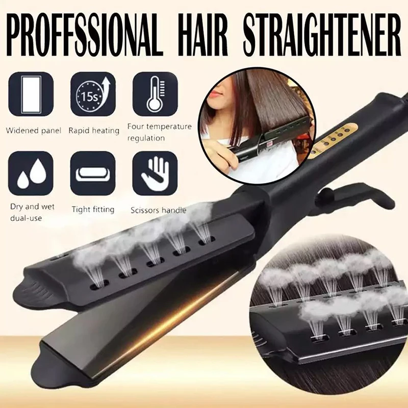

Steam hair straightener negative ion anti-scalding curling iron four-speed temperature control uniform heating hair straightener