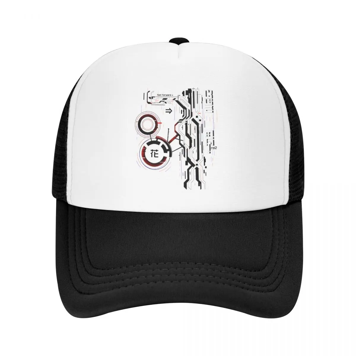 

Classic Japanese Tokyo Flower Techwear Baseball Cap Breathable Future Tech Street Wear Graphic Trucker Hat Sports Snapback Caps