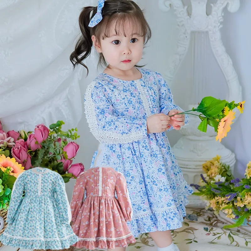 

Long Sleeve Floral 100% Cotton New Toddler Girl Dresses Baby Summer Dress Kids Girls Casual Soft Princess Dress Clothes Vestido