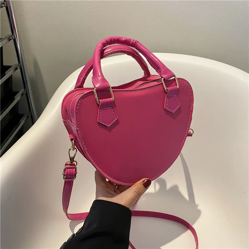 

Модная женская сумка через плечо с сердечками, женский клатч из искусственной кожи, сумочки, простые женские маленькие милые сумки-мессендж...