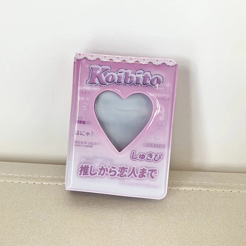 

Kpop Card Binder 3inch Photo Album Hollow Love Heart Model Photocard Holder Plaid Album Instax Mini Album For Cards Collect Book