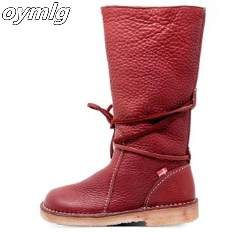 2022 winter new round toe viscose shoes high tube spot average dock layer black fashion sheep shearling snow boots