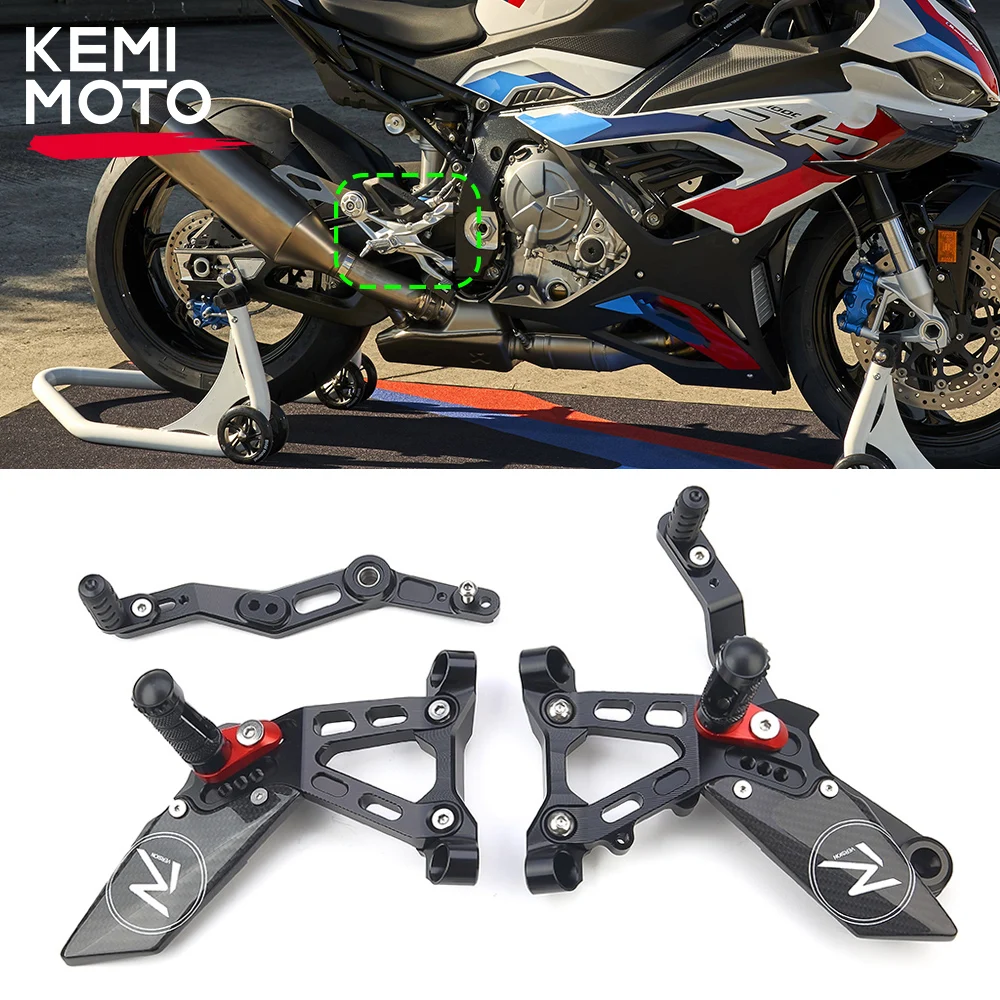 

For BMW S1000RR 2019 2020 2021 2022 Foot Pegs Shift Lever Brake Kit Rear Sets Heighten Pedal Adjustable Rearsets Accessories