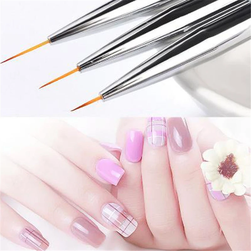 

3pcs/set Nail Brushes Kit Women Nail Painting Pen Brush Liner Set Drawing Tools DIY Manicure Make Up Tool