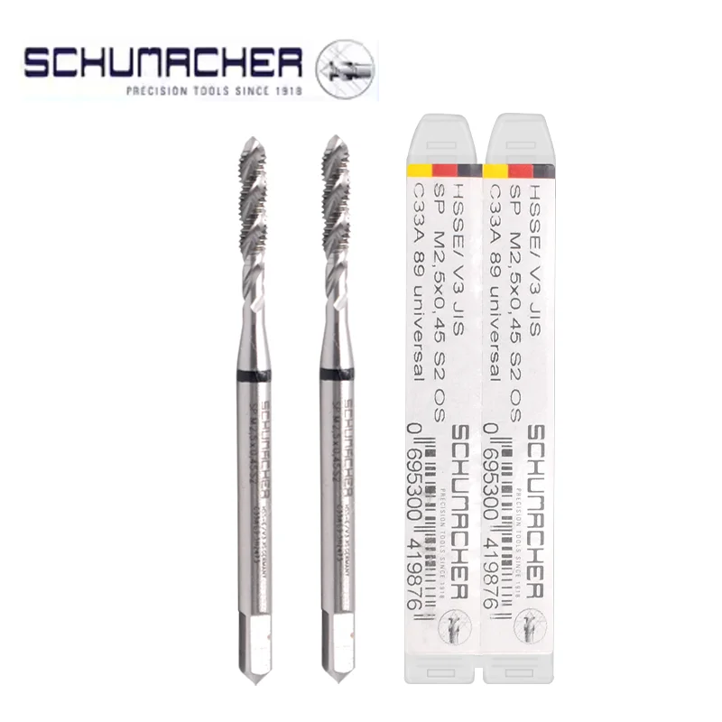 Немецкий оригинальный резьбонарезной метчик SCHUMACHER JIS Standard Black Ring Spiral Fluted Pointed Tap M1-M36, 1 шт. (art.: 3920da6606839) - 3920da6606839