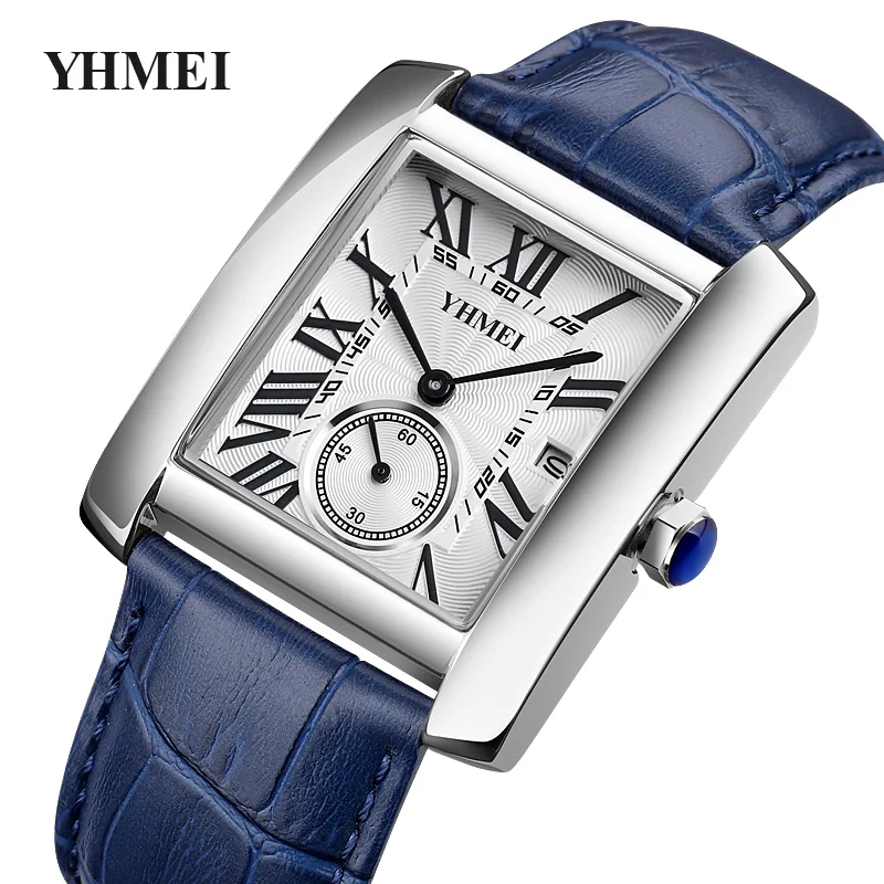 

2022 Square Men's Watches Top Brand Luxury Men Wrist Watch Leather Quartz Watch Sports Waterproof Male Clock Relogio Masculino