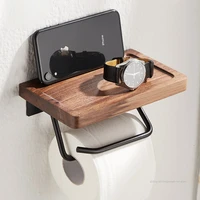 bathroom toilet paper holder black walnut toilet roll paper holder solid wood paper towel holder bathroom accessories