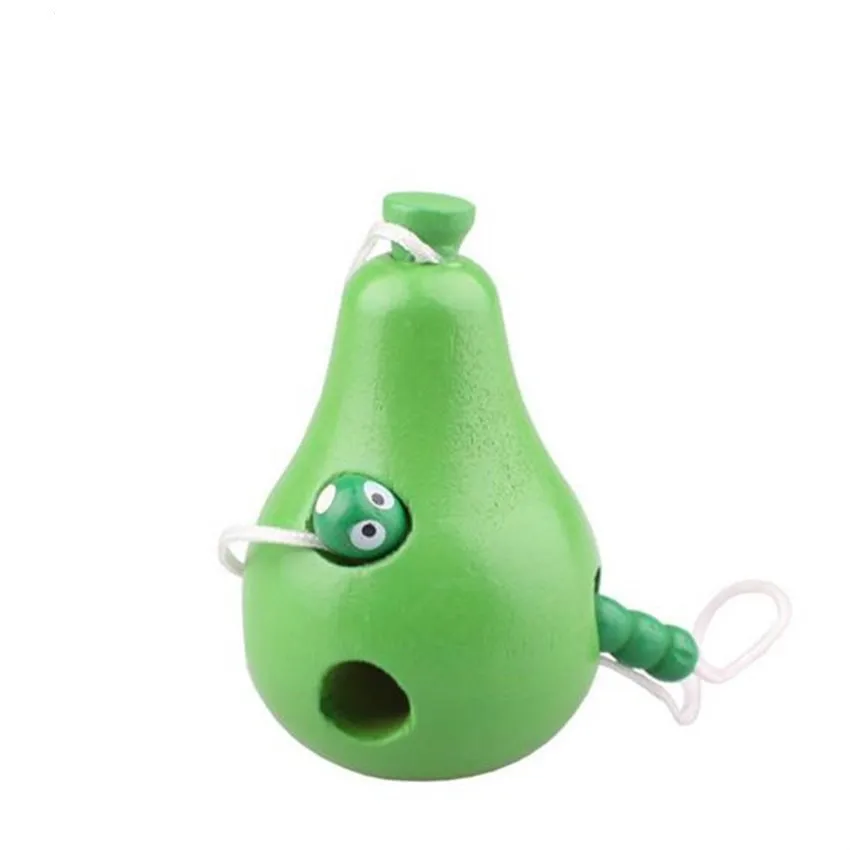 Игрушка Монтессори для детей червь есть фрукты деревянная головоломка игрушка