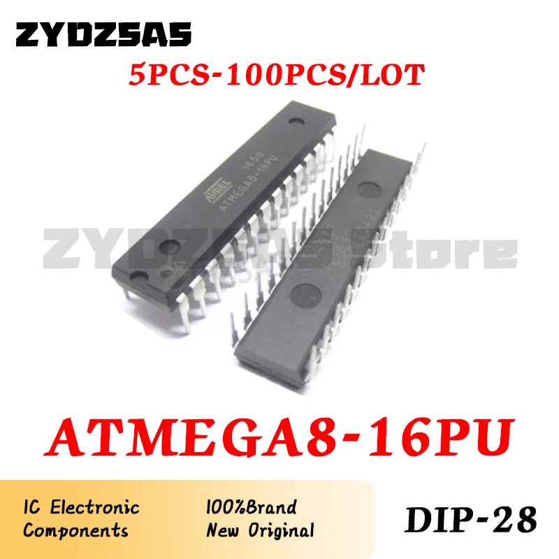 

5PCS-100PCS/LOT ATMEGA8-16PU ATMEGA8-16 ATMEGA8 ATMEGA IC MCU Chip DIP-28