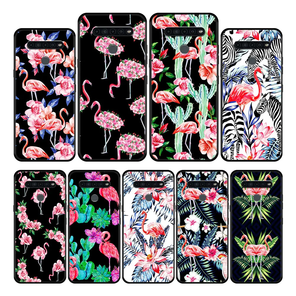 

Pink Flamingo Print Case Cover for LG K51s K61 Q61 K41s K42 K50s K52 K71 K92 G6 G7 G8 ThinQ Armor Bag Shockproof Trend Black