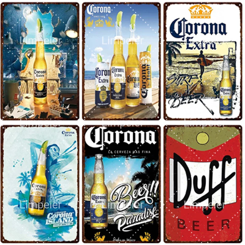 Металлический постер в стиле ретро с изображением алкоголя шампанского |