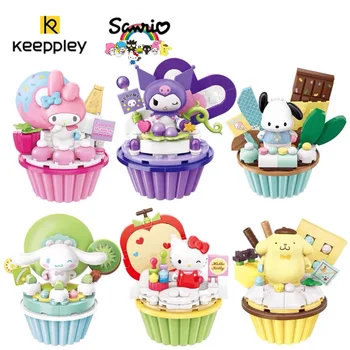 Keeppley 산리오 빌딩 블록 크리스마스 장식 생일 선물, 귀여운 어린이 장난감, 헬로키티, 마이멜로디 모델, 핸드 피규어