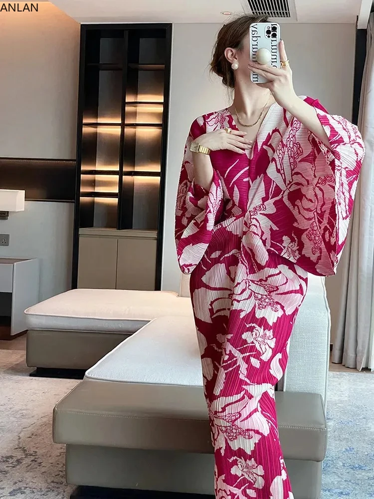 

Платье женское Плиссированное с рукавами «летучая мышь» и V-образным вырезом