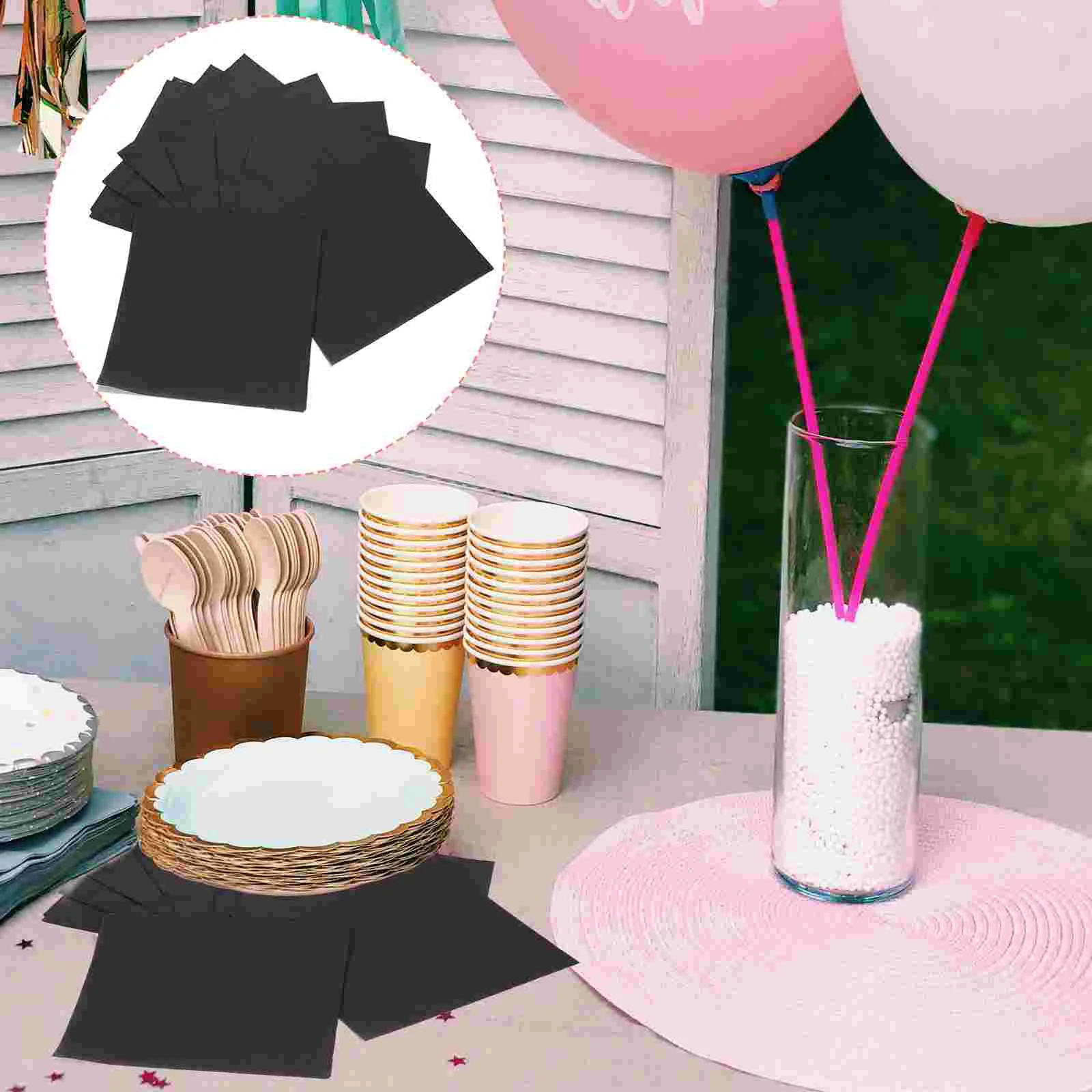 20 шт. черные салфетки для обеда 6 5x6 5 бумажные коктейльные двухслойные