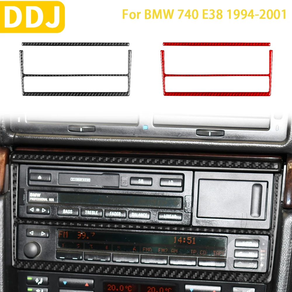 

Для BMW 740 E38 1994-2001 аксессуары из углеродного волокна интерьер автомобиля CD Радио декоративная рамка отделка стикер украшение
