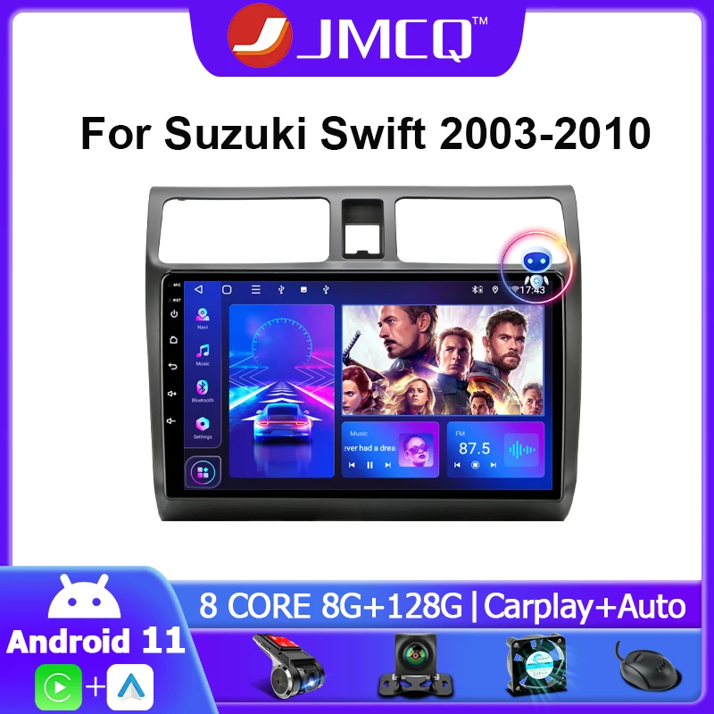 

JMCQ Android 11.0 Car Radio 10.1" 4G+WiFi DSP 2din Multimidia Video Player GPS Navigation For Suzuki Swift 2003-2010 Head Unit