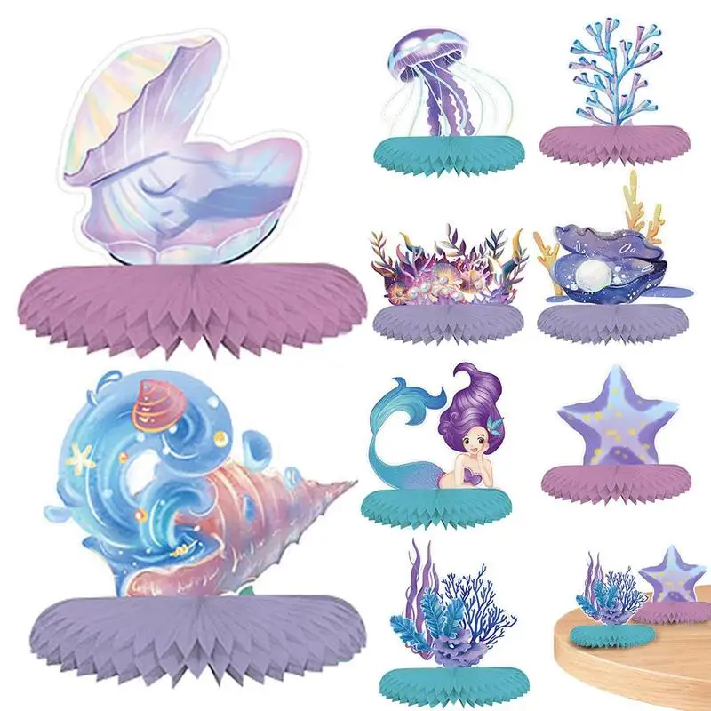 

Centerpieces For Birthday Party 9 Pcs Under The Sea Centerpieces Honeycomb Centerpieces Ocean Theme Table Ornaments Table