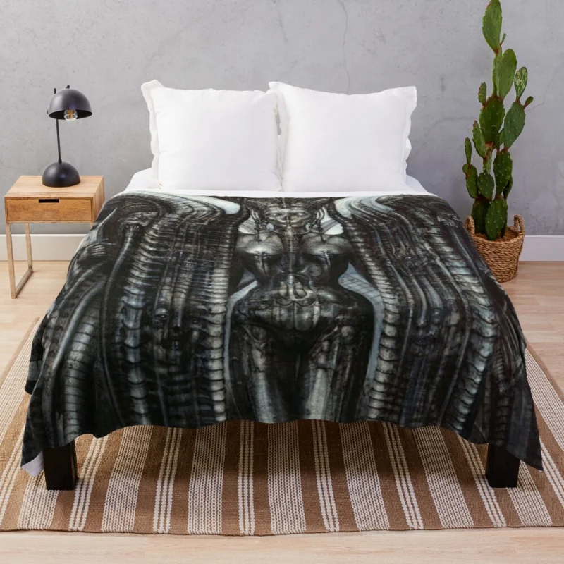 

Lilith Steam Punk HR Giger Throw Blanket Textile For Winter Home Brand Blankets