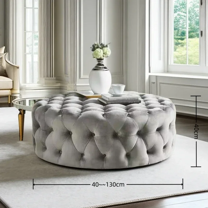 Скандинавский бархатный напольный табурет угловой диван-кресло круглый
