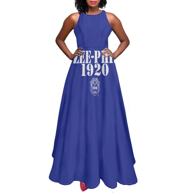 

Zeta Phi Beta Design Women All-match Camis Long Dress for Prom Female Sleeveless Dresses Summer Elegant Vestidos Largos Outfits
