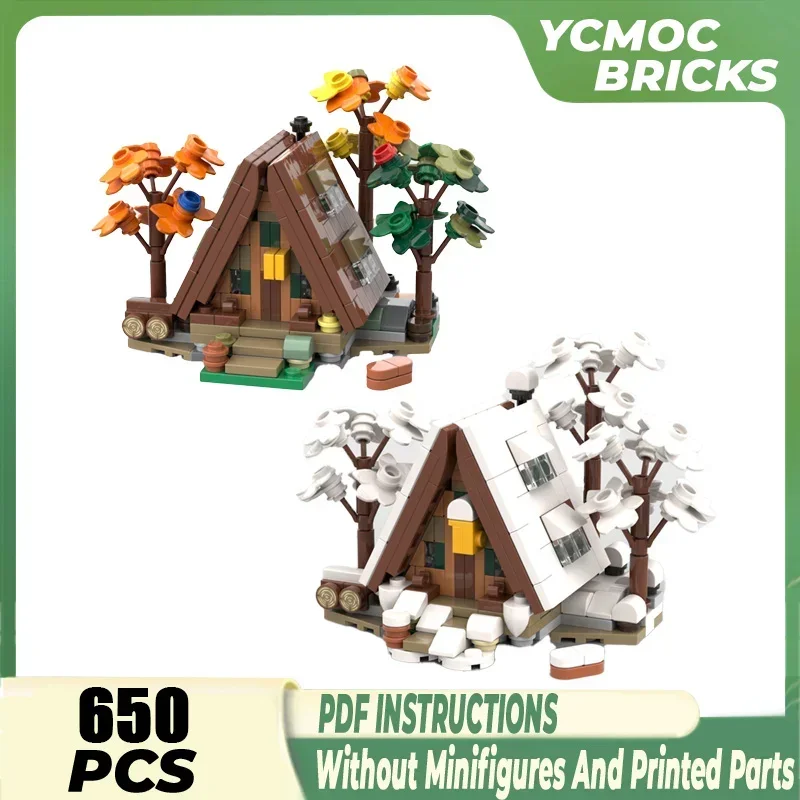 Строительные блоки YcMoc мини-2838 A-образная рамка кабина зимняя и летняя версия