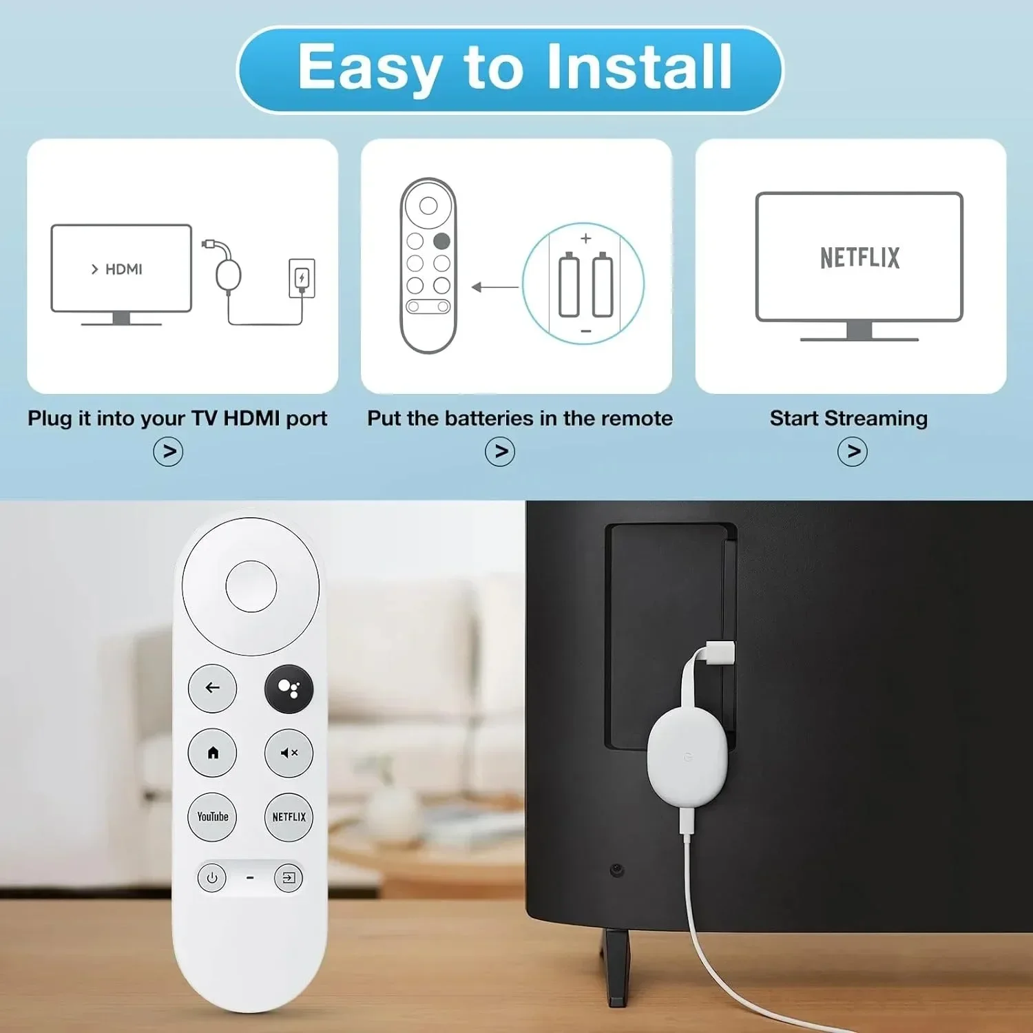 Используется для Chromecast Google TV HD4K G9N9N, пульт дистанционного управления, разъем DHMI, Bluetooth, голосовой пульт дистанционного управления, аксессуары для дома (art.: 3920ca7fb258b) - 3920ca7fb258b