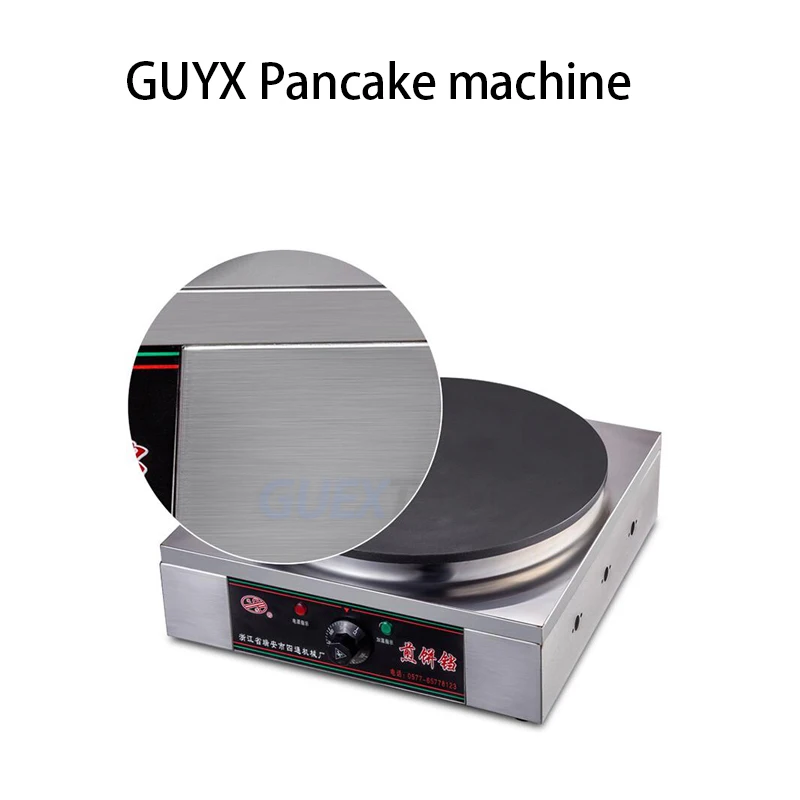 Commercial Electric Pancake Maker Crepe Making Machine Automatic Frying Machine Thermostat Stainless Steel Frying Pan