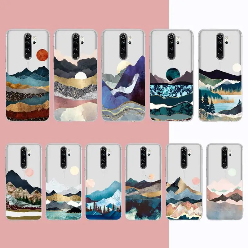 

Aesthetic Art Hand Painted Pattern Mountain Scenery Phone Case for Samsung A51 A52 A71 A12 for Redmi 7 9 9A Huawei Honor8X 10i