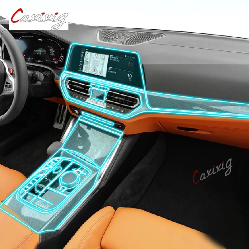 

Для BMW M3 G80 2021-2022 Автомобильная интерьерная центральная консоль прозрачная фотопленка с защитой от царапин аксессуары для ремонта