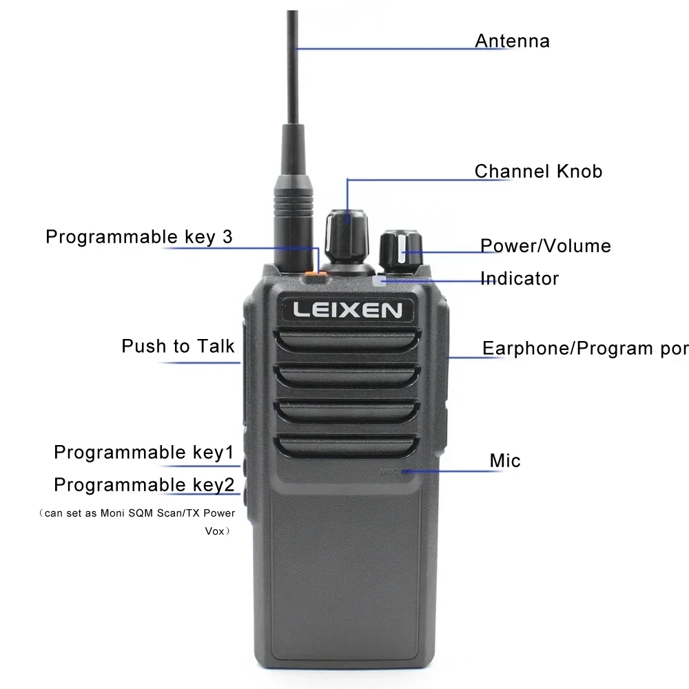 Фото Рация LEIXEN NOTE UHF 400-480 МГц, портативная, 20 Вт, 16 каналов, аккумулятор 4000 мАч, для любительской радиосвязи №5