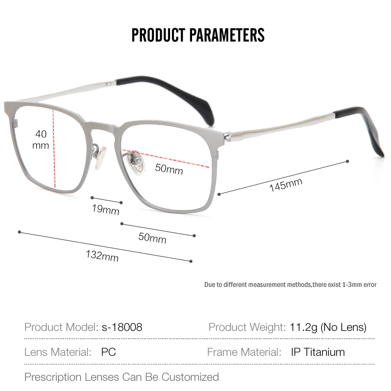 Очки мужские из чистого титана роскошные брендовые квадратные оптические оправы