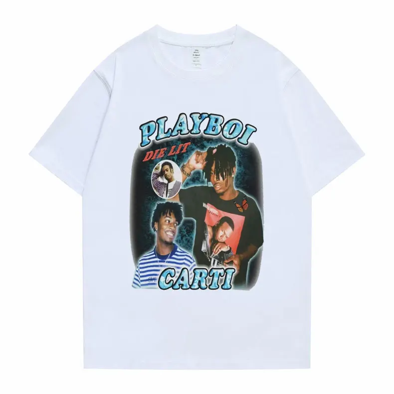 

Soft Cotton Tshirt Hip Hop Men Playboi Carti Portrait Graphic Aesthetics T-Shirt Harajuku Streetwear Man Vintage T Shirt