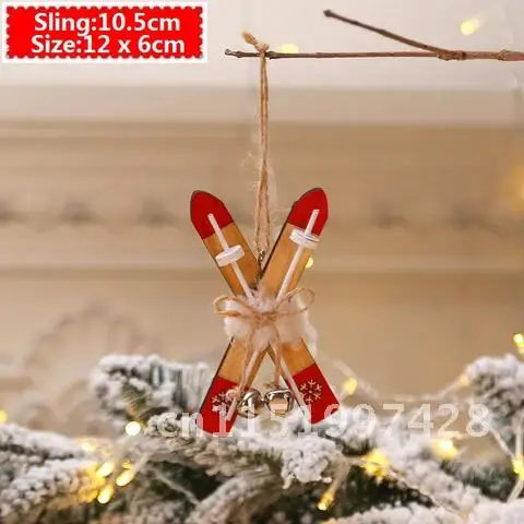 Деревянные украшения Sled Рождественские Подвески Искусственная елка для