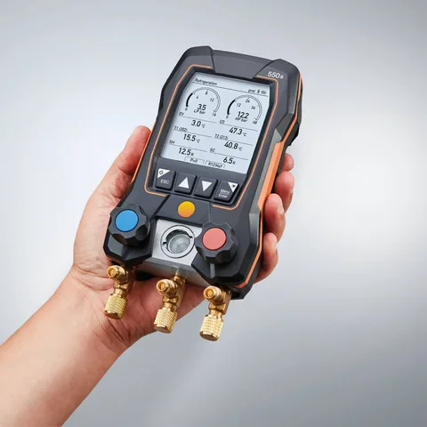 Интеллектуальный цифровой коллектор Testo550s с Bluetooth и двухходовым клапаном, манометр для кондиционирования воздуха 0564 5501