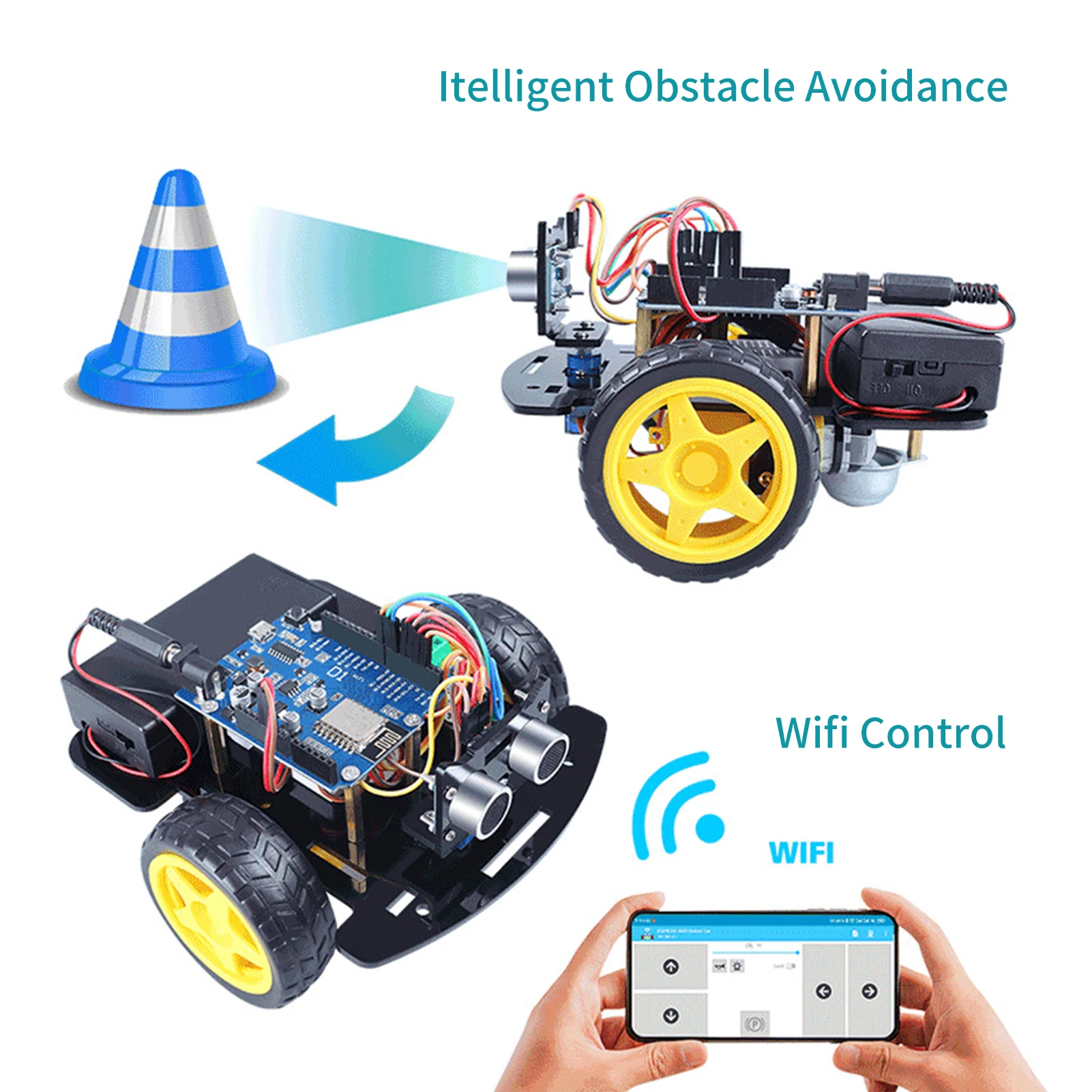 Smart Robot DIY Kit Intelligent Programmable with Arduino System Obstacle Avoidance Tracking STEM Wireless Vehicle | Канцтовары для