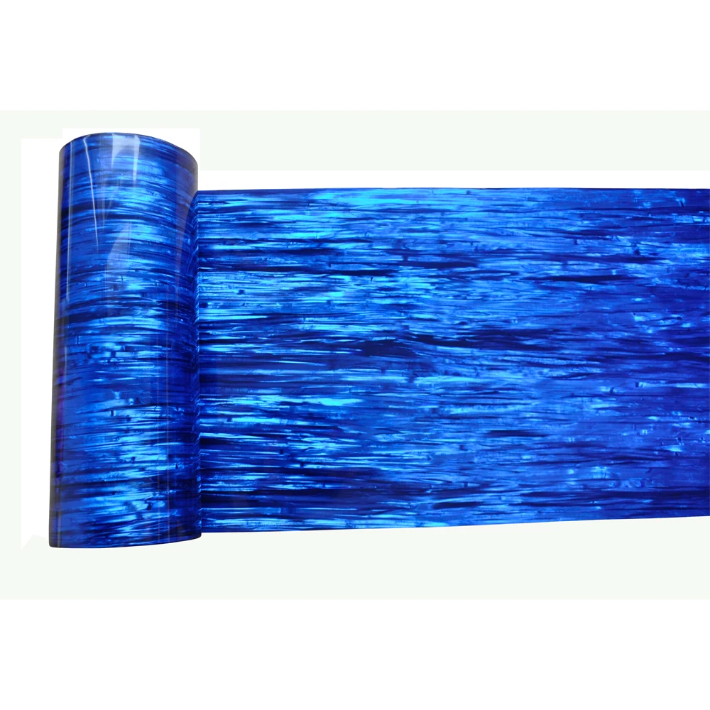2Pcs Celluloid Sheet Drum Wrap Musical Instrument Deco Pearl Blue Oyster 10x60'' and 16x60'' enlarge