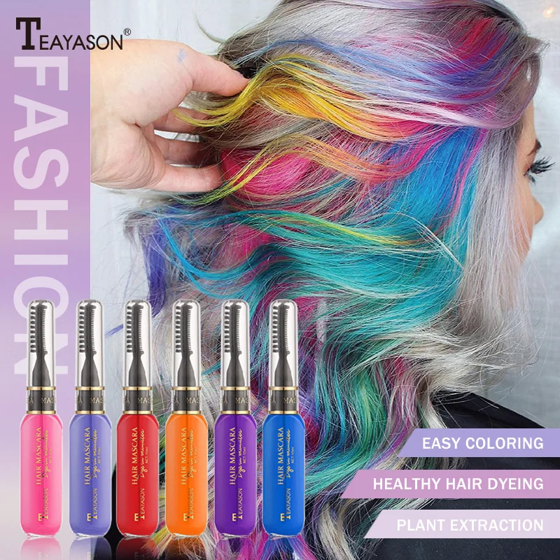 

13 Colors Disposable Hair Dye Color One-off Hair Coloured Mascara Hair Beauty Tool Washable Non-toxic DIY Temporary Dual Purpose
