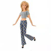 polka crop top pants 30cm doll clothes for barbie clothes shirt trousers for barbie dolls outfits 16 bjd dolls accessories toys