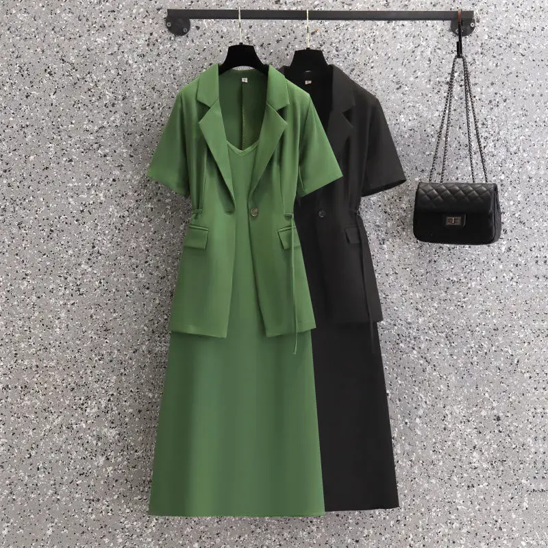 Fashionable Reducing Age Suspender Dress Women's Suit 2023 Spring and Summer New Style Style Waistband Show Thin Two-piece Set