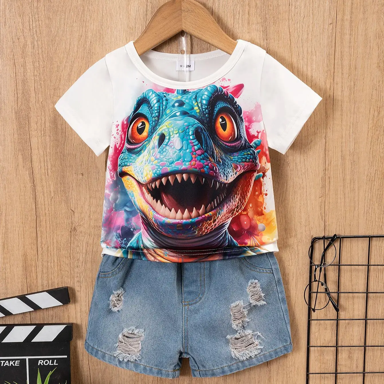 Джинсовый Топ Для Мальчиков С Круглым Вырезом И Короткими Рукавами. Летний