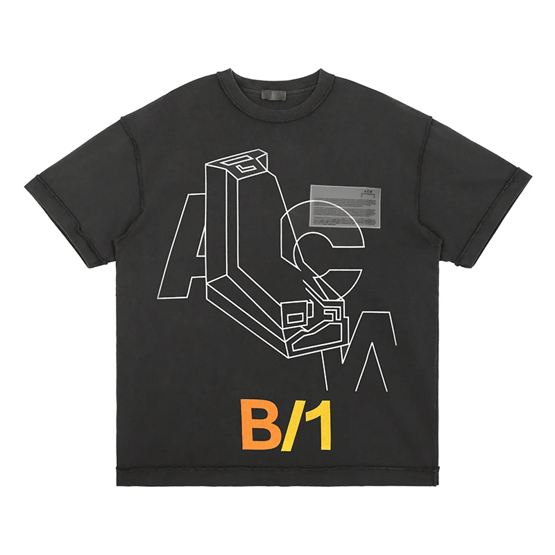 

Thick fabric A COLD WALL Cold Wall Embroidered Letters Short-sleeved ACW Loose Couple Casual Harajuku T-shirt
