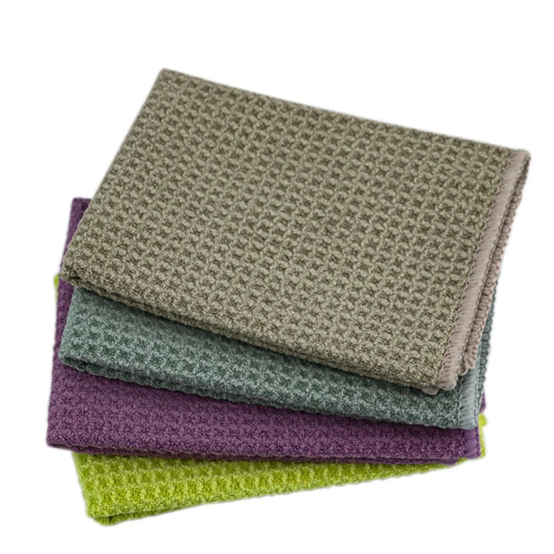 

4Pcs Coffee Machine Cleaning Cloth Weave Dish Cloths Absorbent Cotton Kitchen Drying Dish Bar Counter Towels
